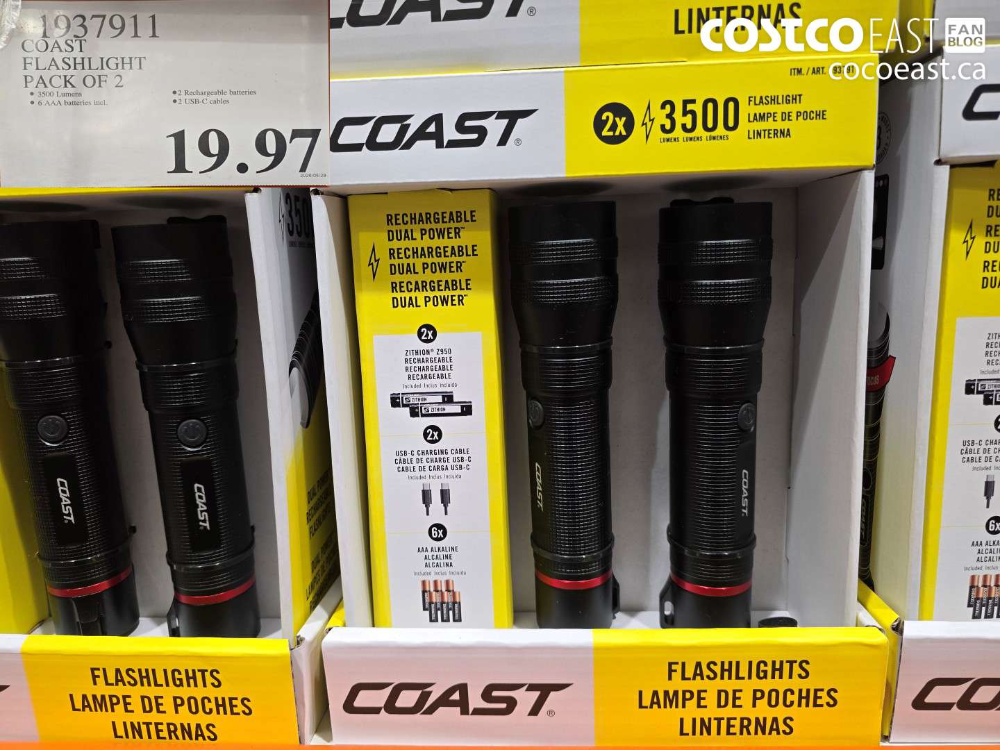 1937911 COAST FLASHLIGHT PACK OF 2 $19.97