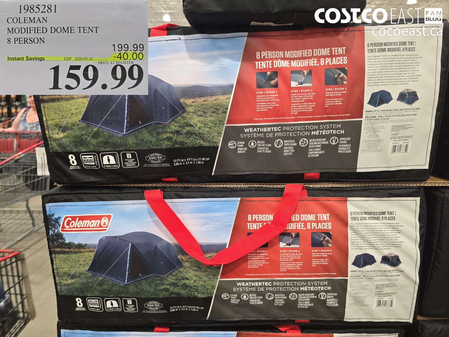 1985281 COLEMAN MODIFIED DOME TENT 8 PERSON ($40.00 INSTANT SAVINGS EXPIRES ON 2026-05-10) $159.99