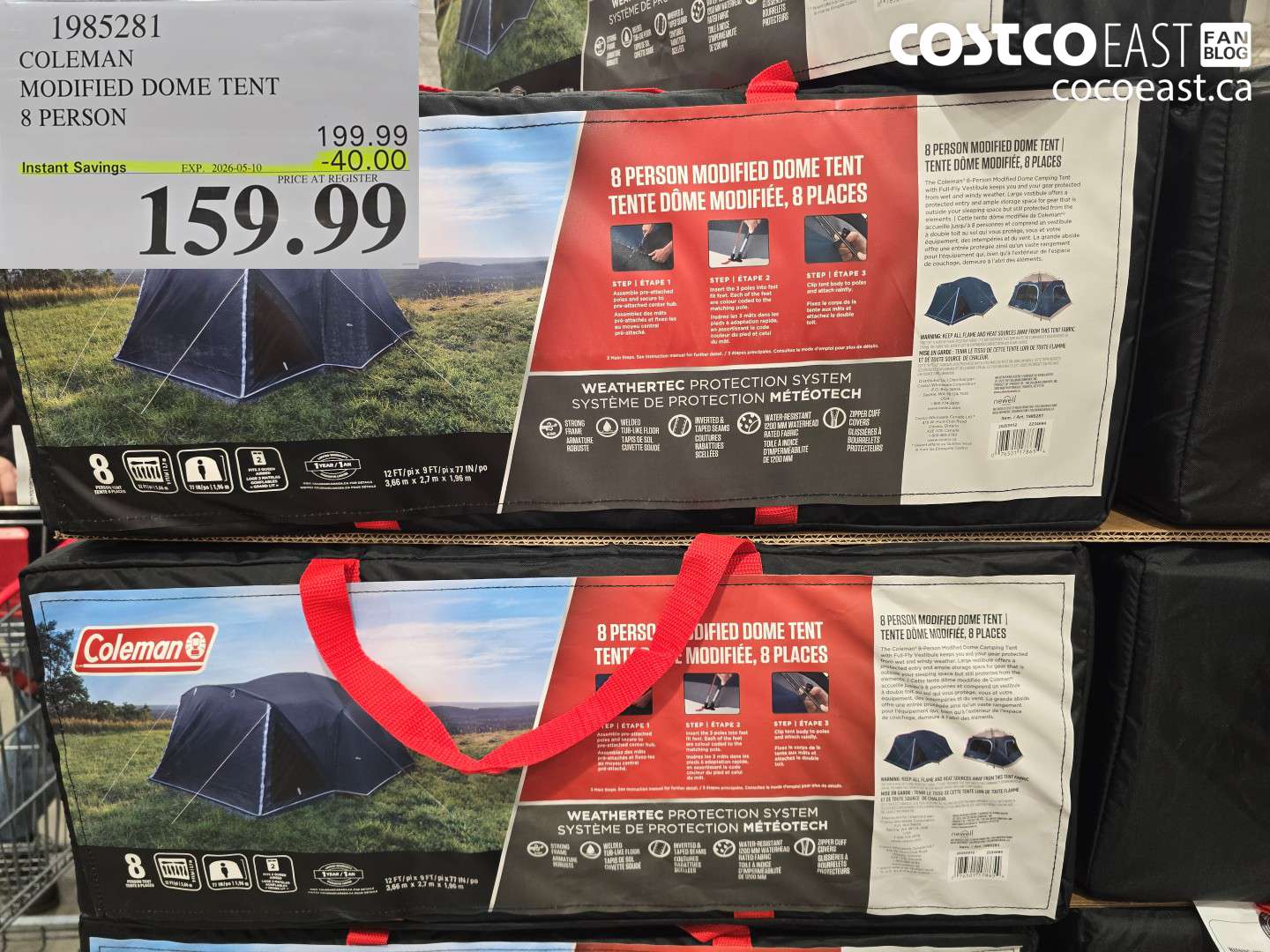 1985281 COLEMAN MODIFIED DOME TENT 8 PERSON ($40.00 INSTANT SAVINGS EXPIRES ON 2026-05-10) $159.99