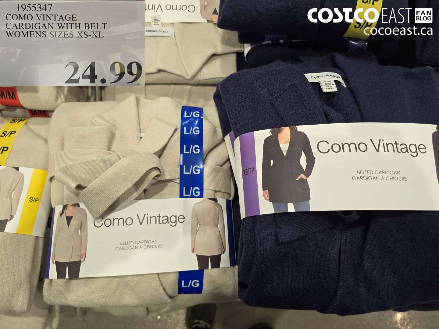 1955347 COMO VINTAGE CARDIGAN WITH BELT WOMENS SIZES XS-XL $24.99