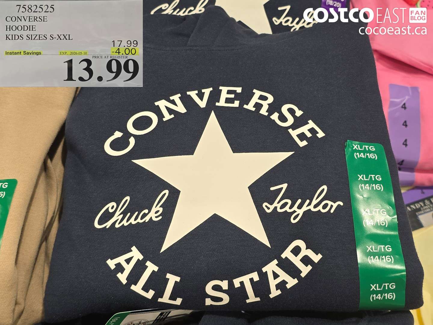7582525 CONVERSE HOODIE KIDS SIZES S-XXL ($4.00 INSTANT SAVINGS EXPIRES ON 2026-05-10) $13.99