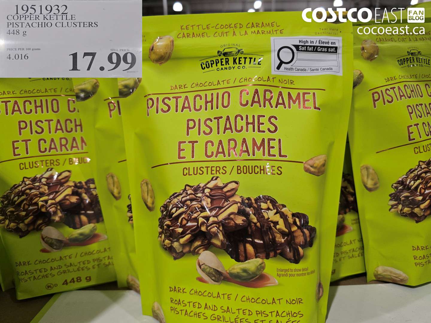 1951932 COPPER KETTLE PISTACHIO CLUSTERS 448 G $17.99