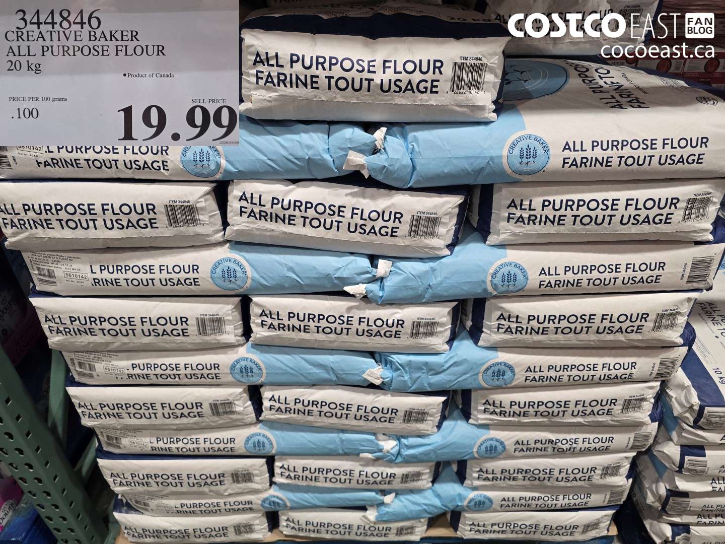 344846 CREATIVE BAKER ALL PURPOSE FLOUR 20 KG $19.99