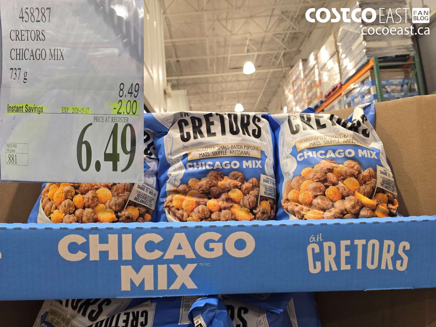 458287 CRETORS CHICAGO MIX 737 G ($2.00 INSTANT SAVINGS EXPIRES ON 2026-05-17) $6.49