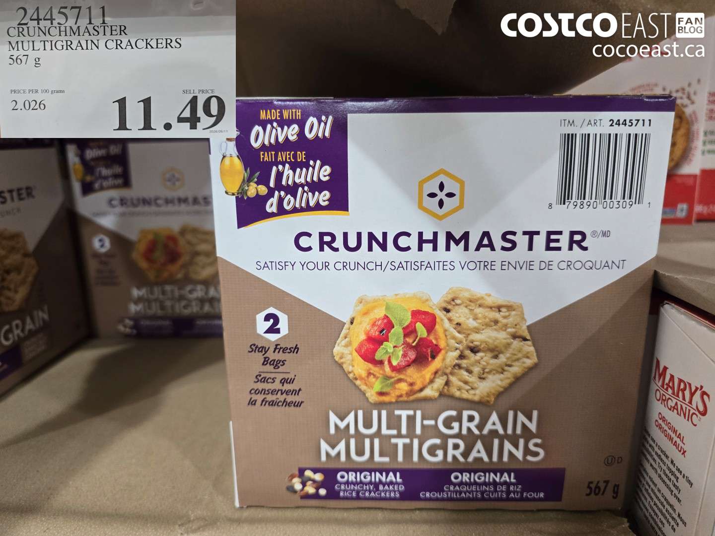 2445711 CRUNCHMASTER MULTIGRAIN CRACKERS 567 G $11.49
