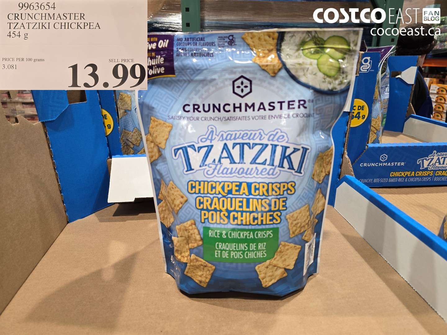 9963654 CRUNCHMASTER TZATZIKI CHICKPEA 454 G $13.99