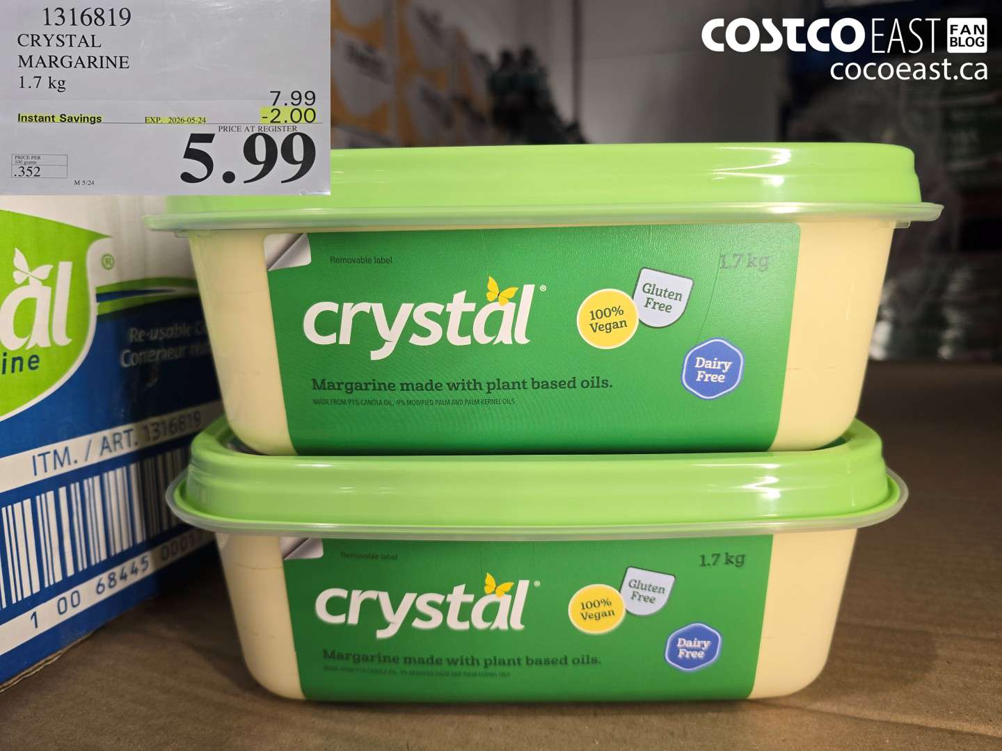 1316819 CRYSTAL MARGARINE 1.7 KG ($2.00 INSTANT SAVINGS EXPIRES ON 2026-05-24) $5.99