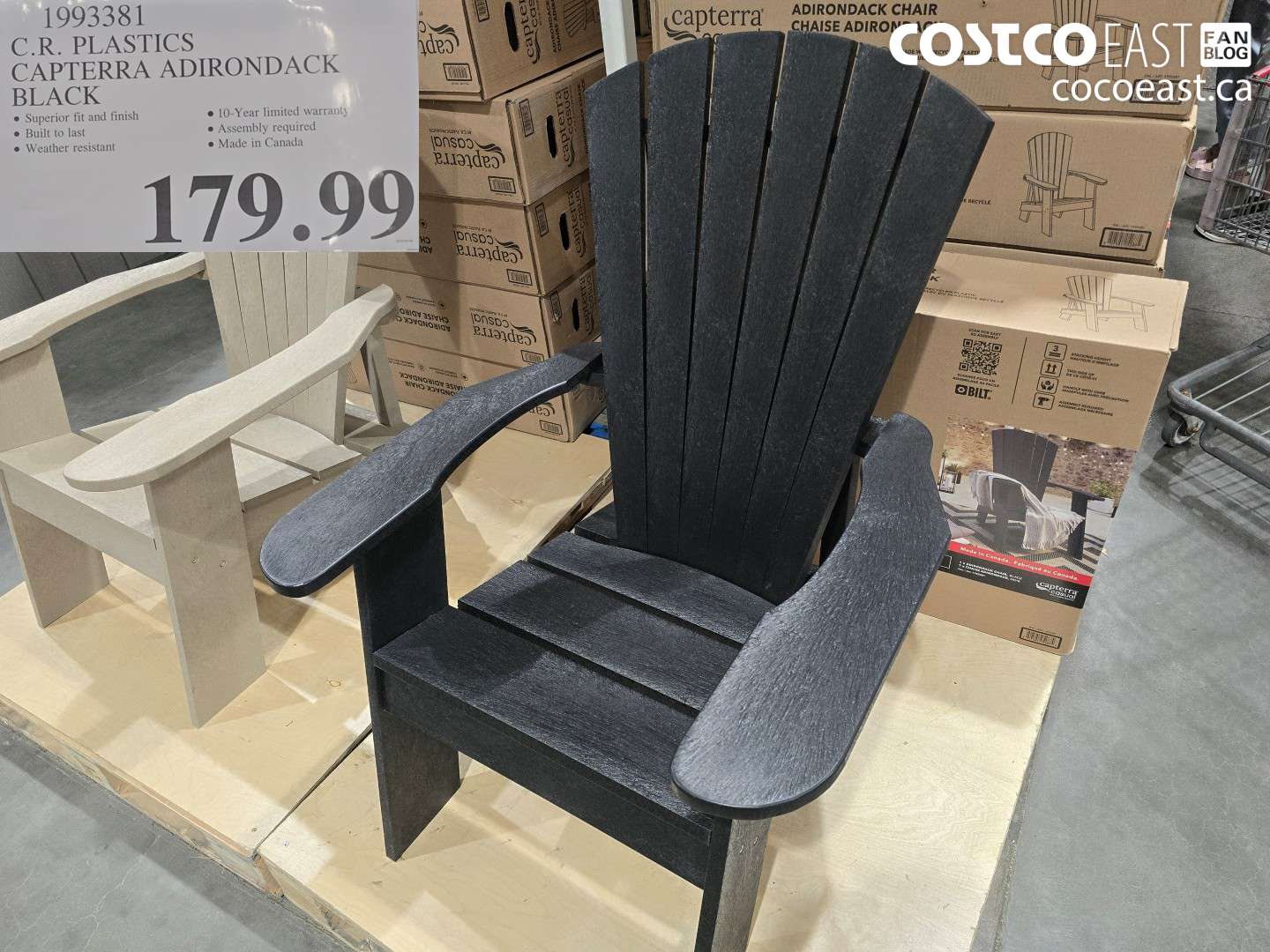 1993381 C.R. PLASTICS CAPTERRA ADIRONDACK BLACK $179.99