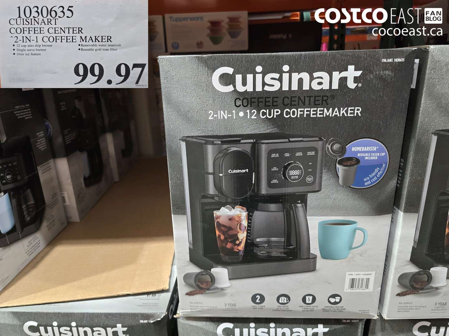 1030635 CUISINART COFFEE CENTER 2-IN-1 COFFEE MAKER $99.97