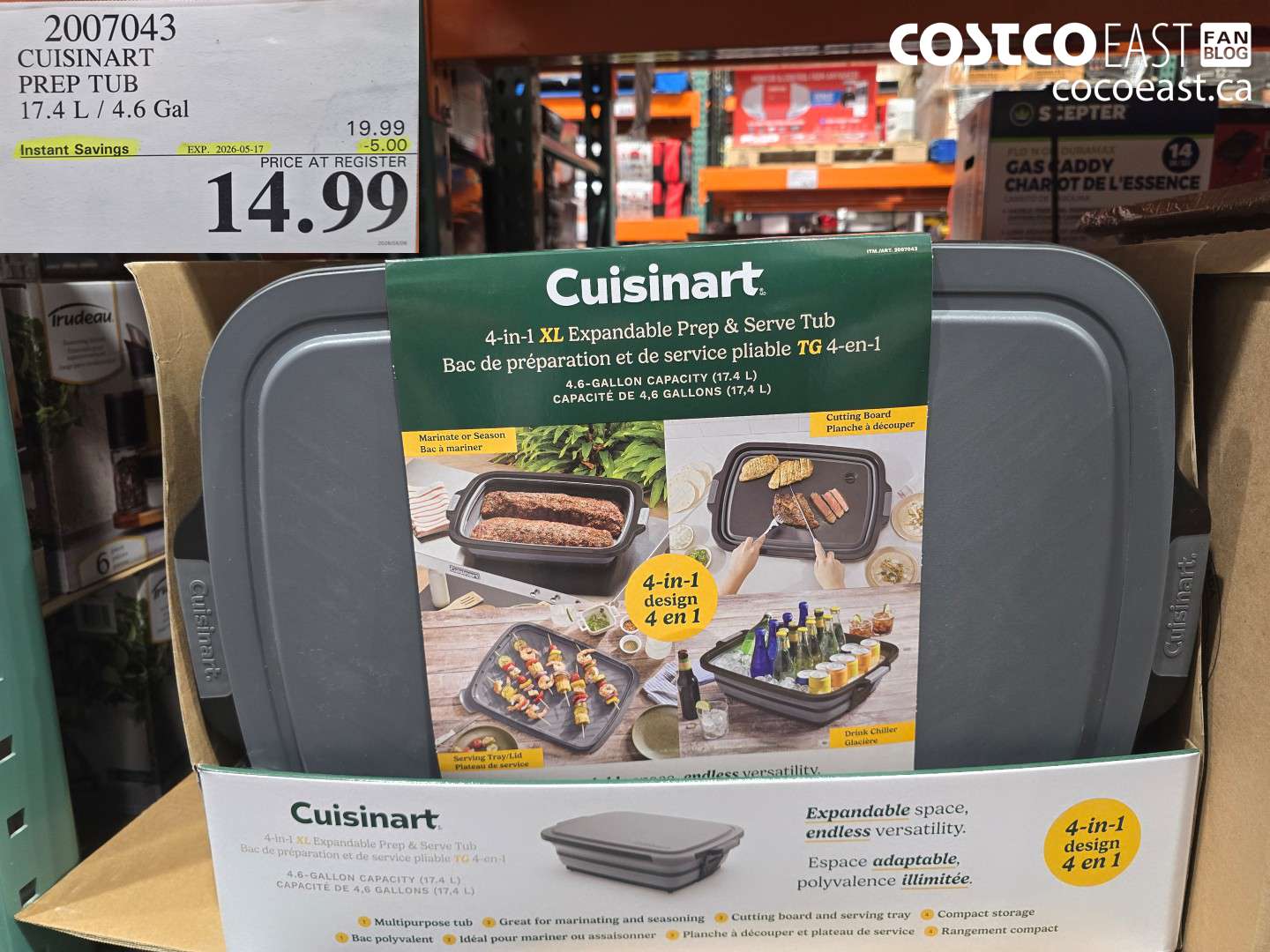 2007043 CUISINART PREP TUB 17.4 L / 4.6 GAL ($5.00 INSTANT SAVINGS EXPIRES ON 2026-05-17) $14.99