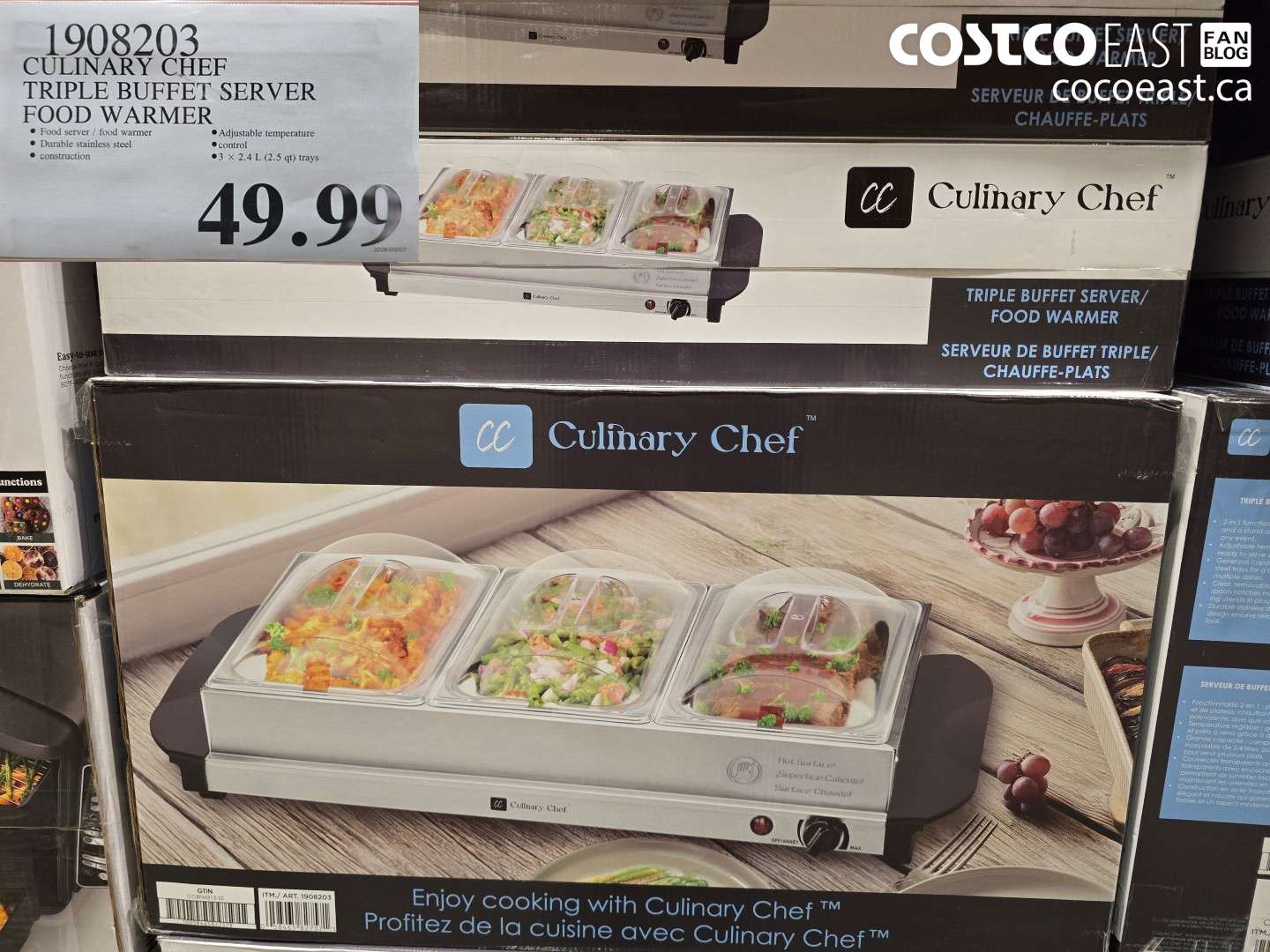 1908203 CULINARY CHEF TRIPLE BUFFET SERVER FOOD WARMER $49.99