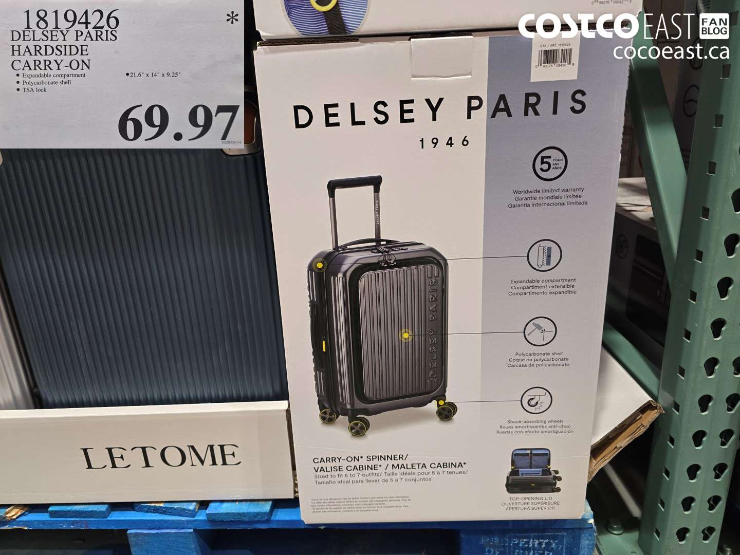 1819426 DELSEY PARIS HARDSIDE CARRY-ON 21.6
