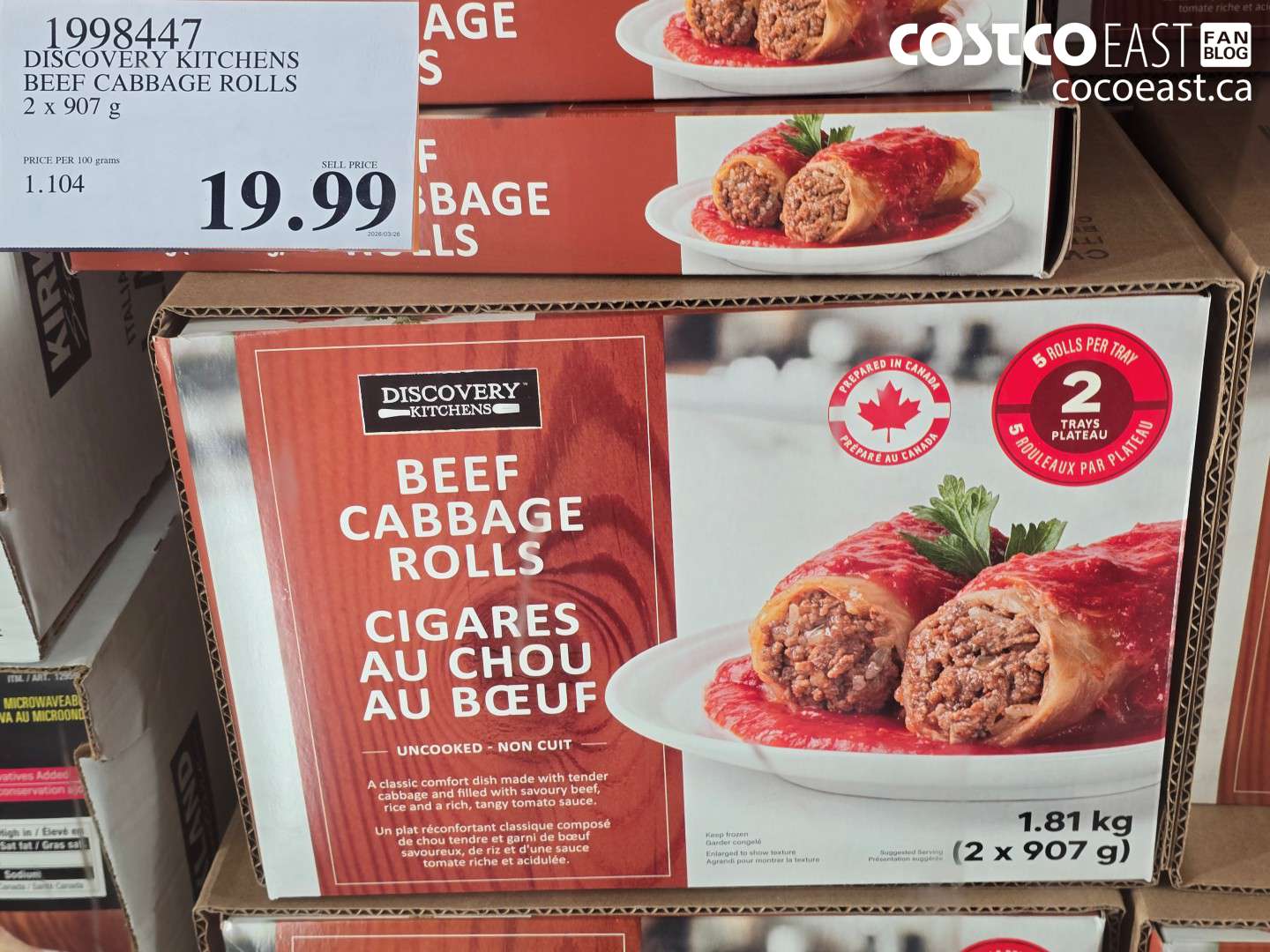 1998447 DISCOVERY KITCHENS BEEF CABBAGE ROLLS 2 X 907 G $19.90