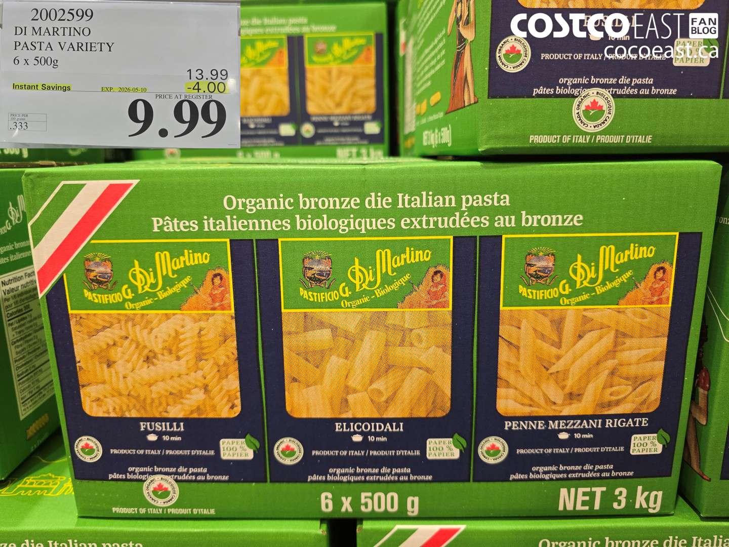 2002599 DI MARTINO PASTA VARIETY 6 X 500G ($4.00 INSTANT SAVINGS EXPIRES ON 2026-05-10) $9.99