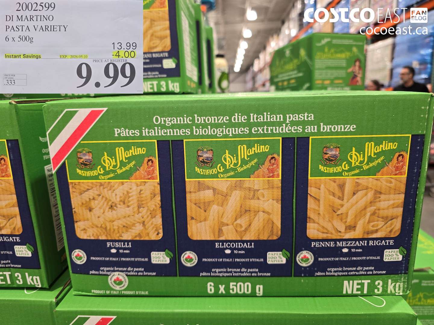 2002599 DI MARTINO PASTA VARIETY 6 X 500G ($4.00 INSTANT SAVINGS EXPIRES ON 2026-05-10) $9.99