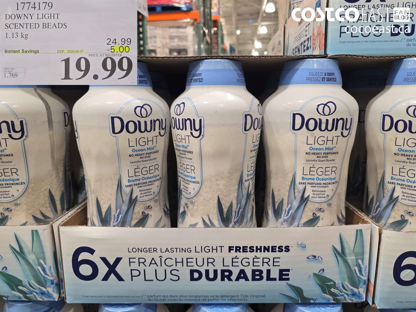 1774179 DOWNY LIGHT SCENTED BEADS 1.13 KG ($5.00 INSTANT SAVINGS EXPIRES ON 2026-06-07) $19.99
