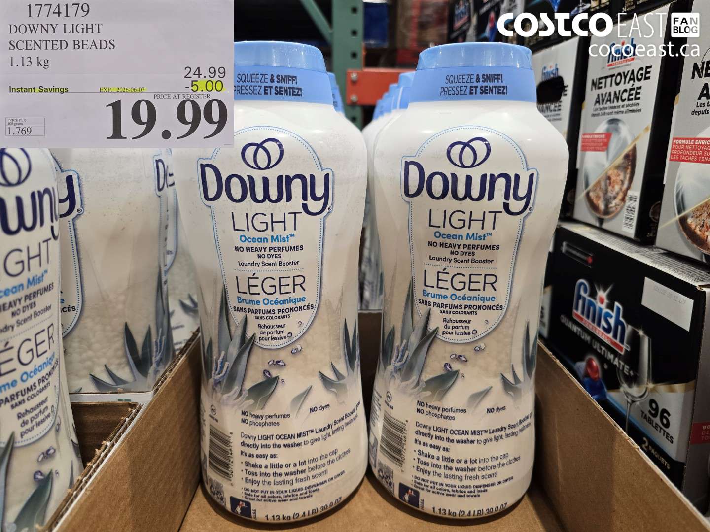 1774179 DOWNY LIGHT SCENTED BEADS 1.13 KG ($5.00 INSTANT SAVINGS EXPIRES ON 2026-06-07) $19.99