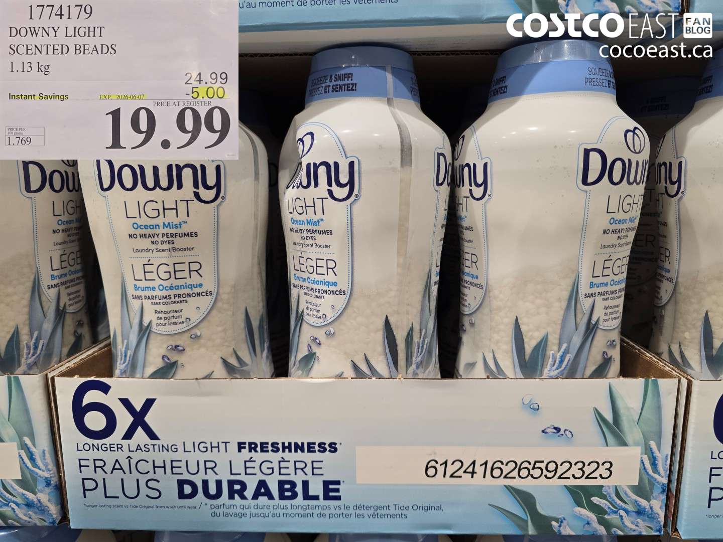 1774179 DOWNY LIGHT SCENTED BEADS 1.13 KG ($5.00 INSTANT SAVINGS EXPIRES ON 2026-06-07) $19.99