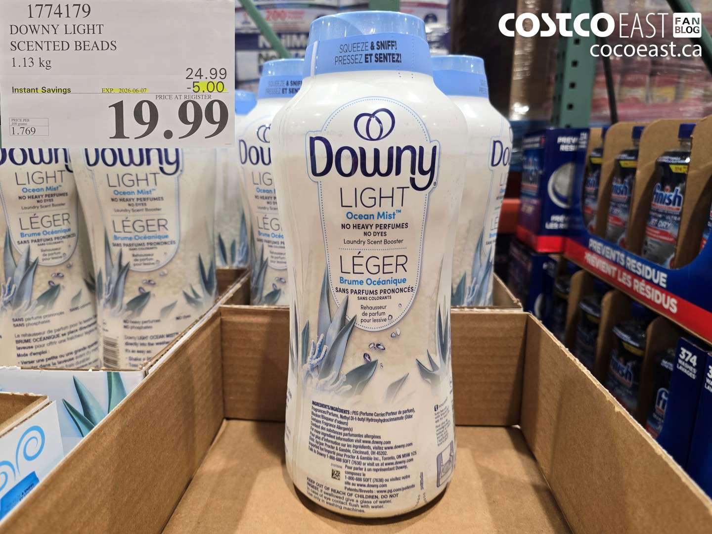 1774179 DOWNY LIGHT SCENTED BEADS 1.13 KG ($5.00 INSTANT SAVINGS EXPIRES ON 2026-06-07) $19.99