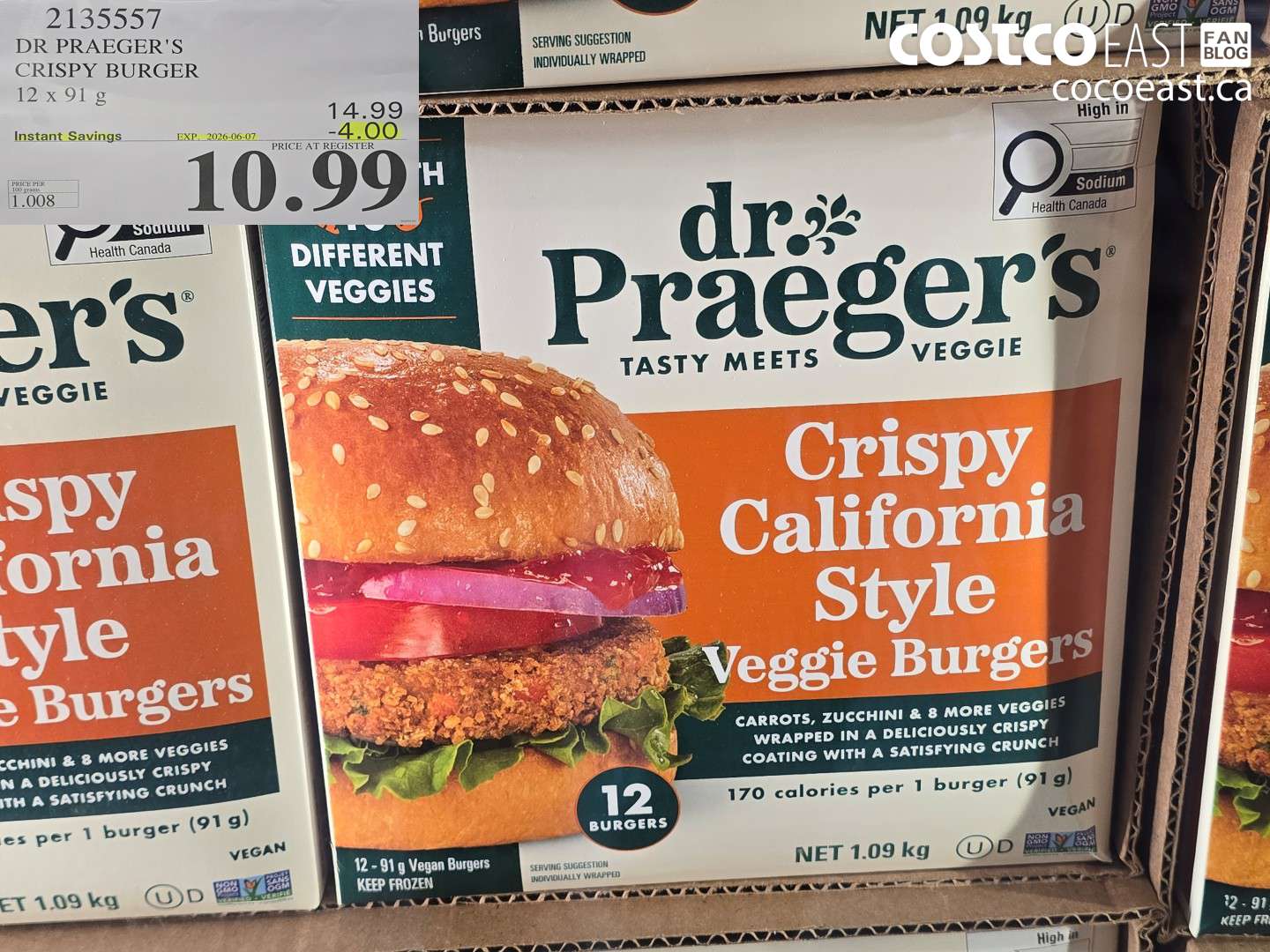2135557 DR PRAEGER'S CRISPY BURGER 12 X 91 G ($4.00 INSTANT SAVINGS EXPIRES ON 2026-06-07) $10.99