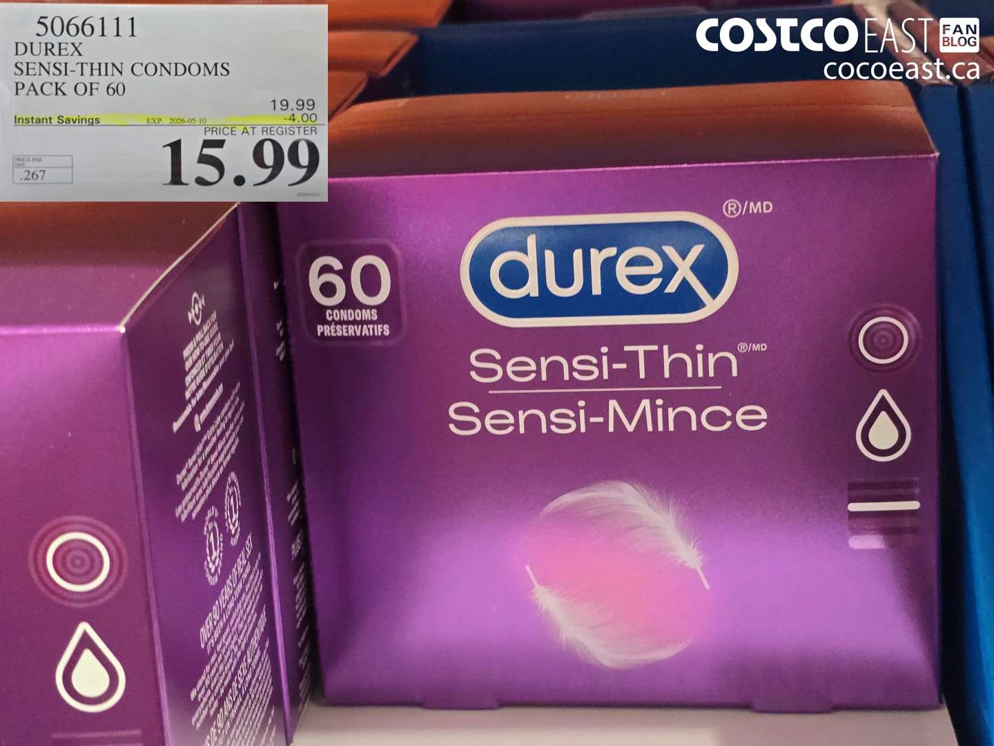 5066111 DUREX SENSI-THIN CONDOMS PACK OF 60 ($4.00 INSTANT SAVINGS EXPIRES ON 2026-05-10) $15.99