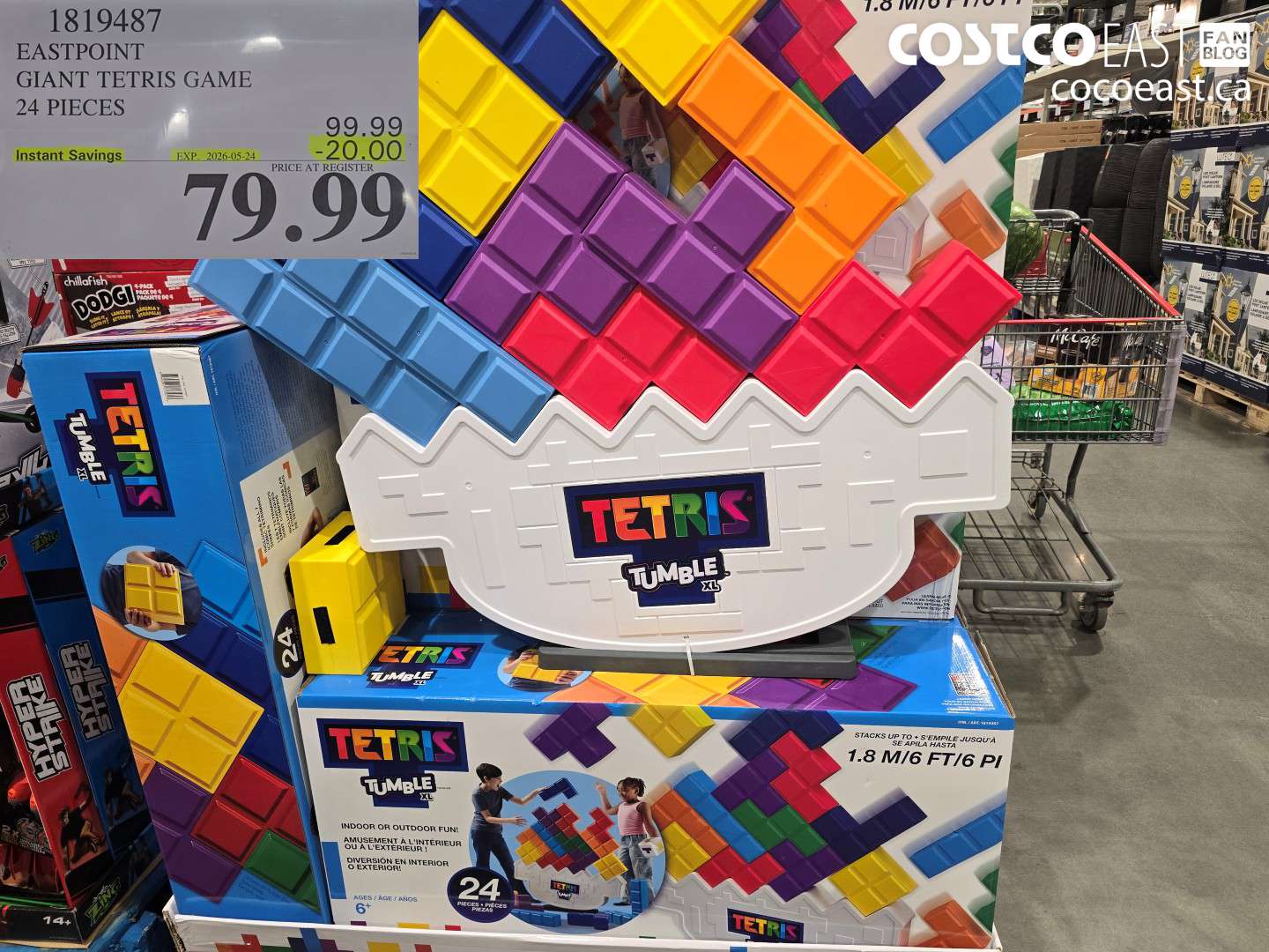 1819487 EASTPOINT GIANT TETRIS GAME 24 PIECES ($20.00 INSTANT SAVINGS EXPIRES ON 2026-05-24) $79.99