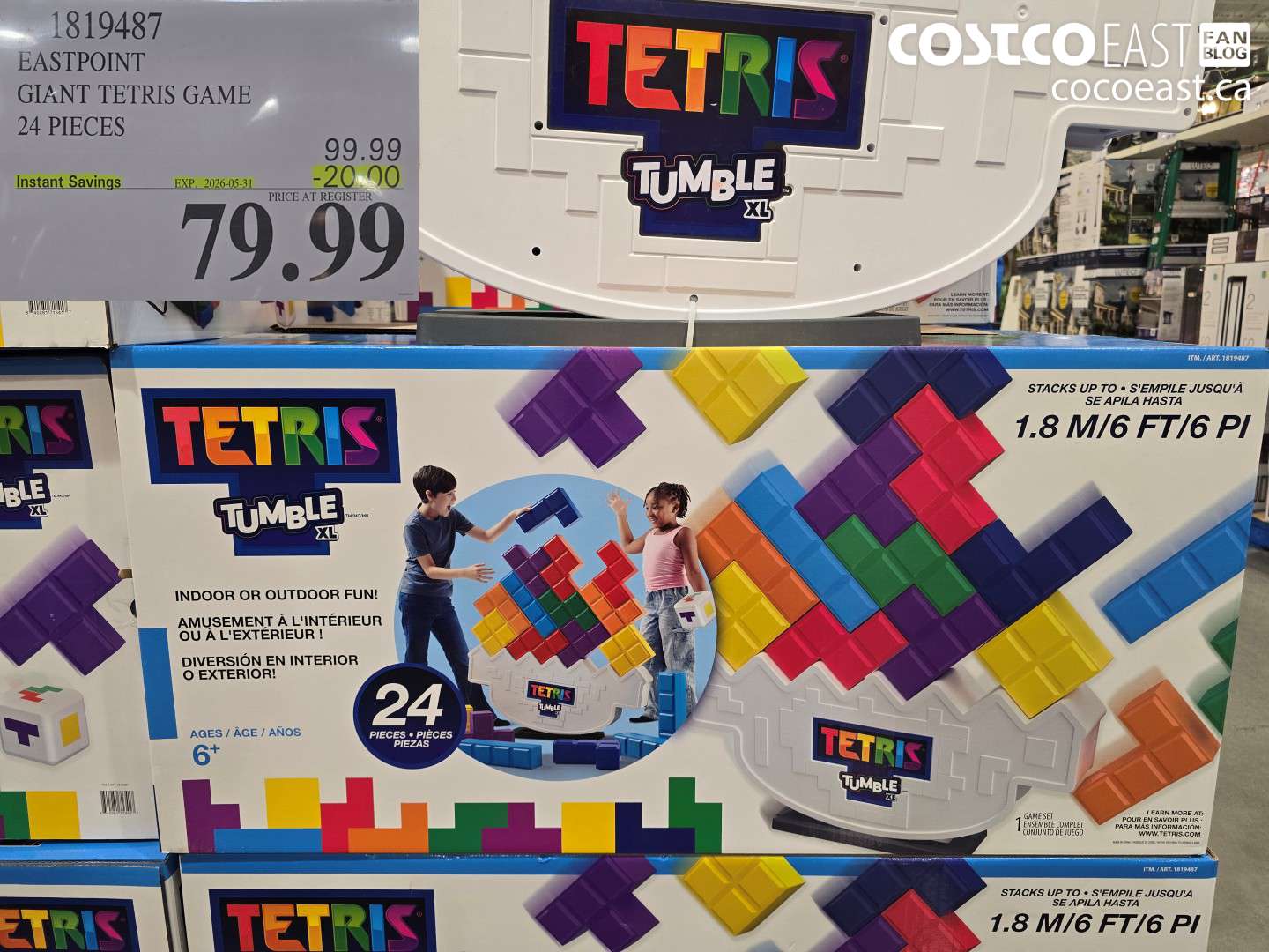 1819487 EASTPOINT GIANT TETRIS GAME 24 PIECES ($20.00 INSTANT SAVINGS EXPIRES ON 2026-05-31) $79.99