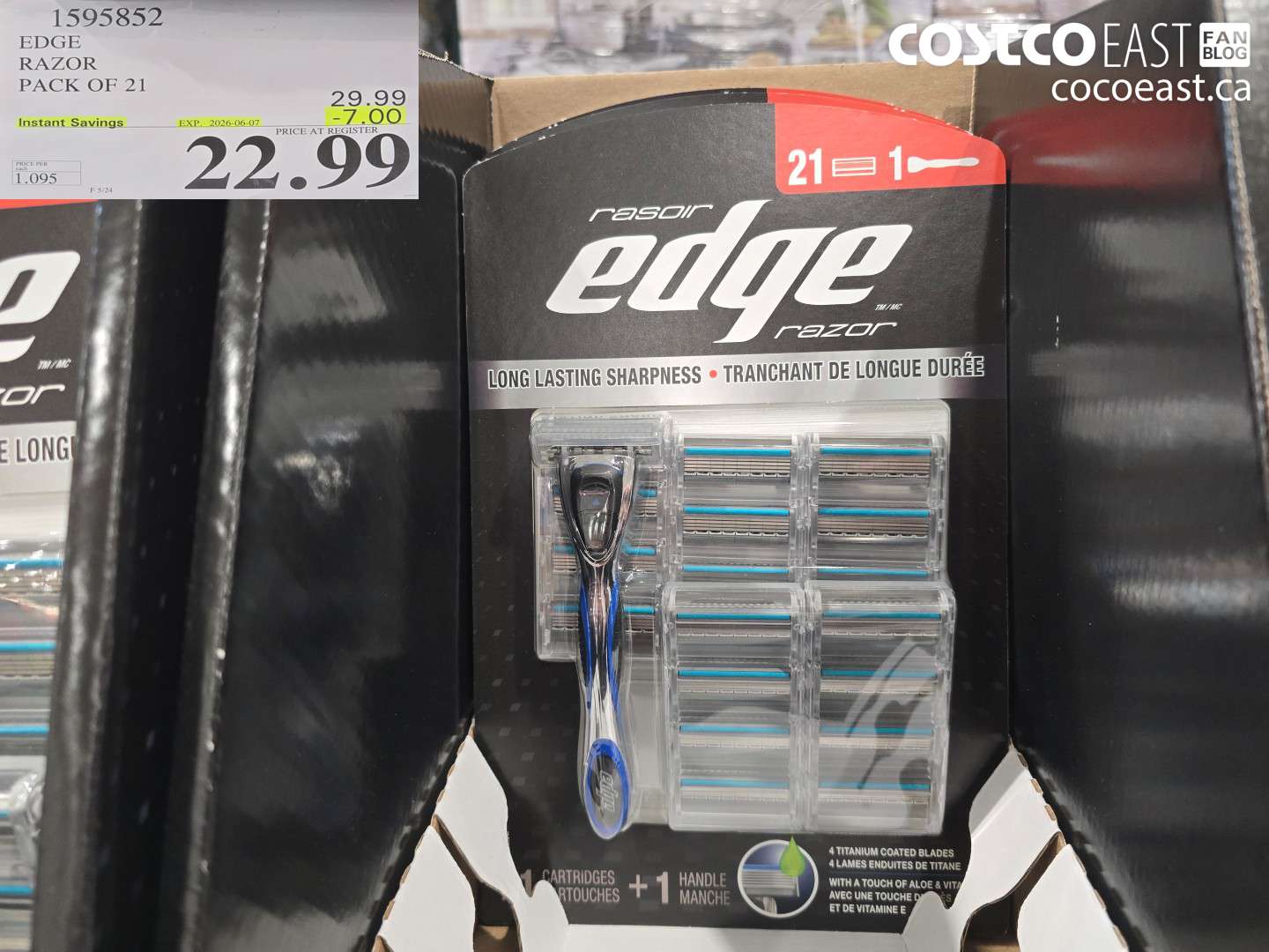 1595852 EDGE RAZOR PACK OF 21 ($7.00 INSTANT SAVINGS EXPIRES ON 2026-06-07) $22.99