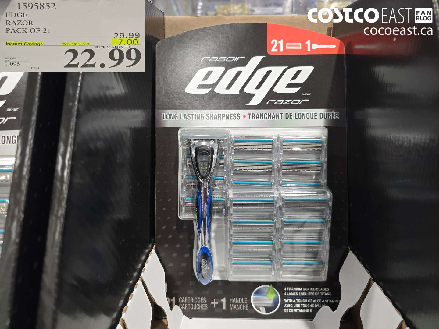 1595852 EDGE RAZOR PACK OF 21 ($7.00 INSTANT SAVINGS EXPIRES ON 2026-06-07) $22.99
