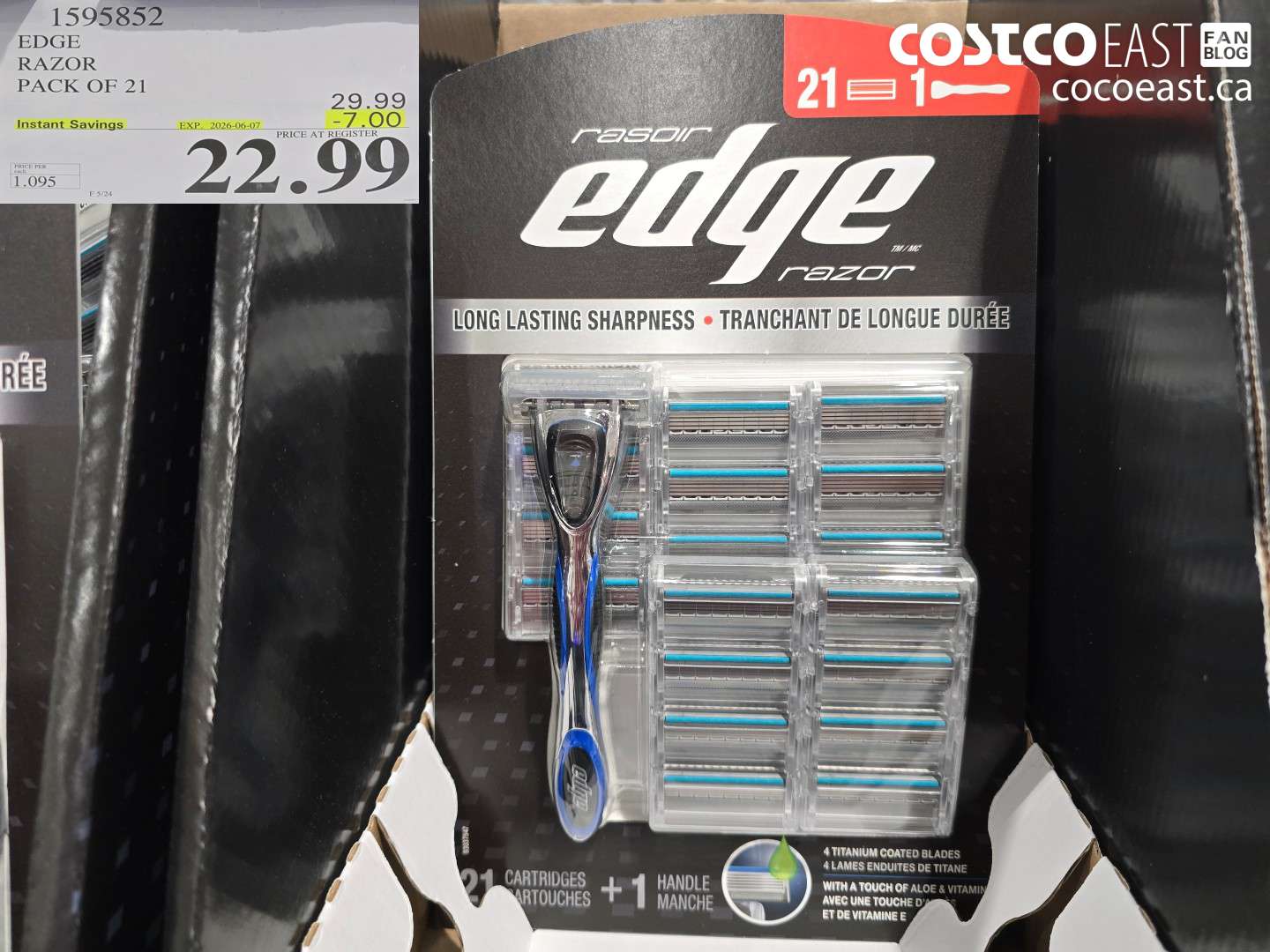 1595852 EDGE RAZOR PACK OF 21 ($7.00 INSTANT SAVINGS EXPIRES ON 2026-06-07) $22.99