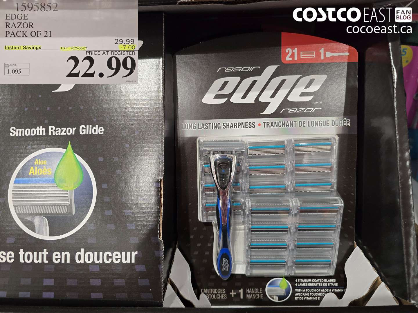 1595852 EDGE RAZOR PACK OF 21 ($7.00 INSTANT SAVINGS EXPIRES ON 2026-06-07) $22.99
