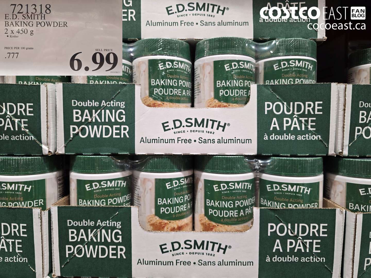 721318 E.D. SMITH BAKING POWDER 2 X 450 G $6.99