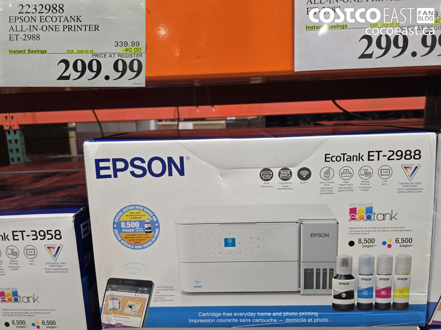 2232988 EPSON ECOTANK ALL-IN-ONE PRINTER ET-2988 ($40.00 INSTANT SAVINGS EXPIRES ON 2026-05-28) $299.99