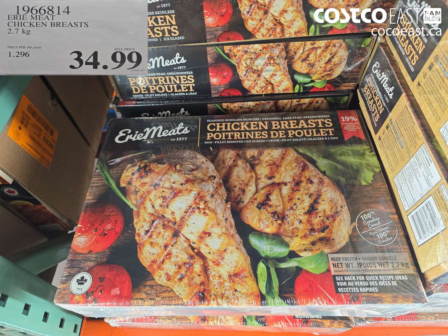 1966814 ERIE MEAT CHICKEN BREASTS 2.7 KG $34.99