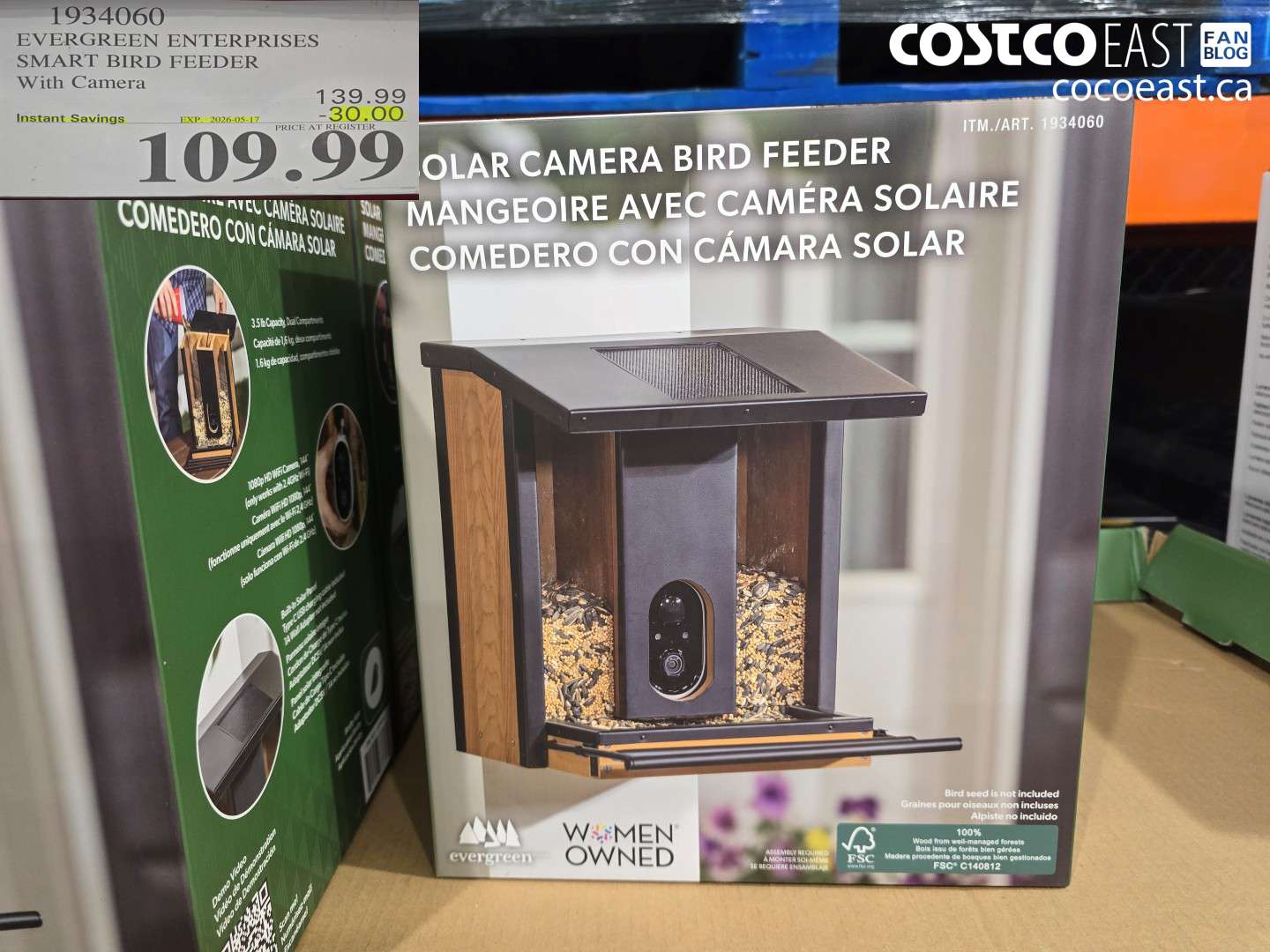 1934060 EVERGREEN ENTERPRISES SMART BIRD FEEDER WITH CAMERA ($30.00 INSTANT SAVINGS EXPIRES ON 2026-05-17) $109.99