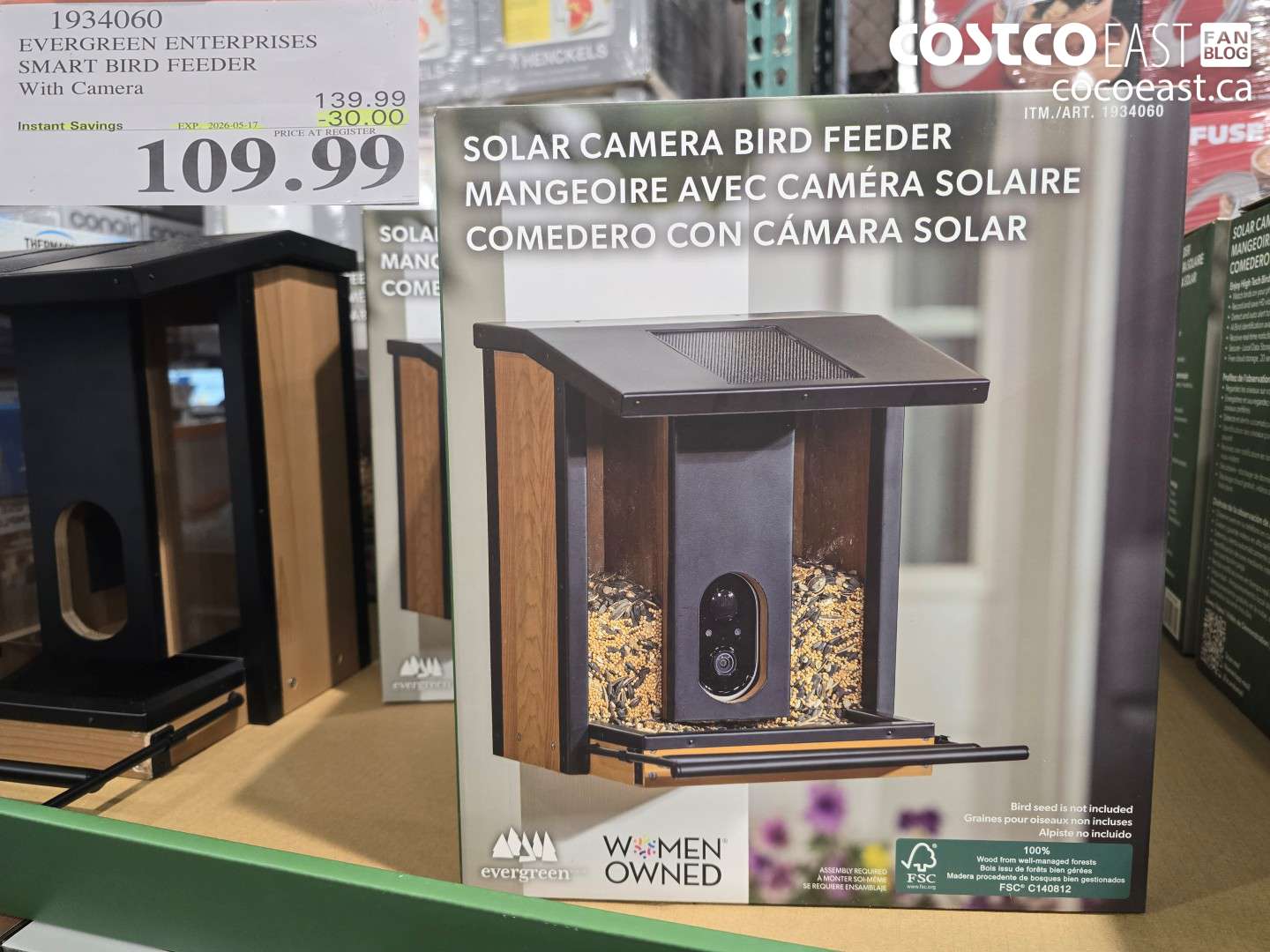 1934060 EVERGREEN ENTERPRISES SMART BIRD FEEDER WITH CAMERA ($30.00 INSTANT SAVINGS EXPIRES ON 2026-05-17) $109.99