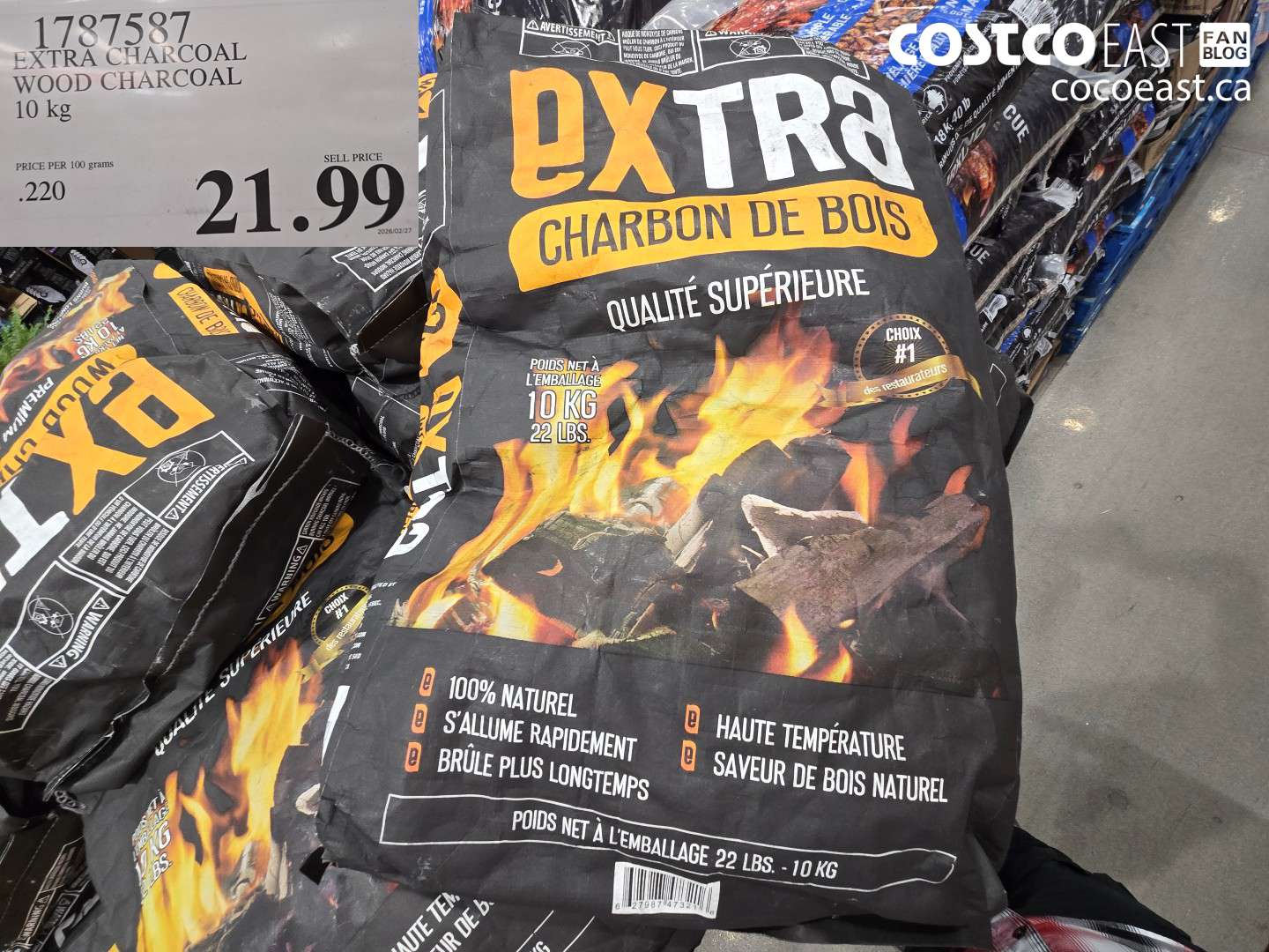 1787587 EXTRA CHARCOAL WOOD CHARCOAL 10 KG $21.99