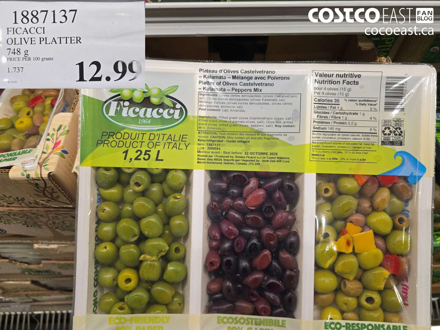 1887137 FICACCI OLIVE PLATTER 748 g $12.99