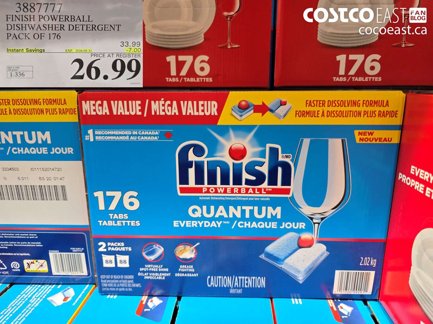3887777 FINISH POWERBALL DISHWASHER DETERGENT PACK OF 176 ($7.00 INSTANT SAVINGS EXPIRES ON 2026-05-31) $26.99