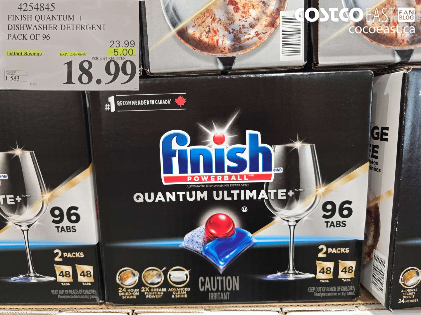 4254845 FINISH QUANTUM + DISHWASHER DETERGENT PACK OF 96 ($5.00 INSTANT SAVINGS EXPIRES ON 2026-06-07) $18.99