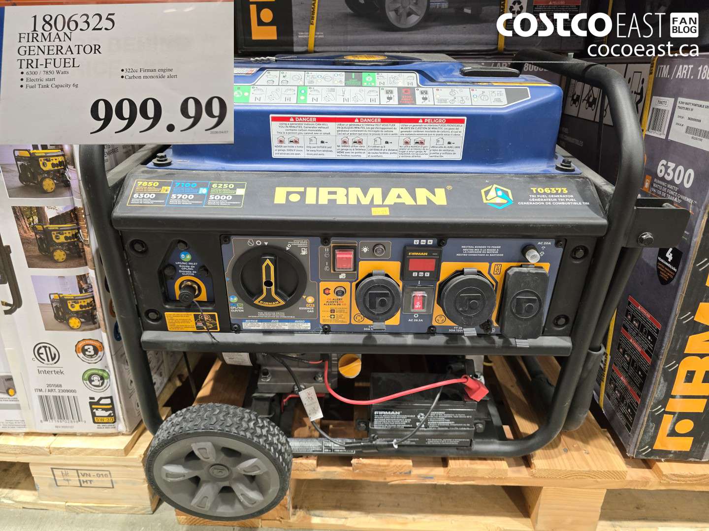 1806325 FIRMAN GENERATOR TRI-FUEL $999.99