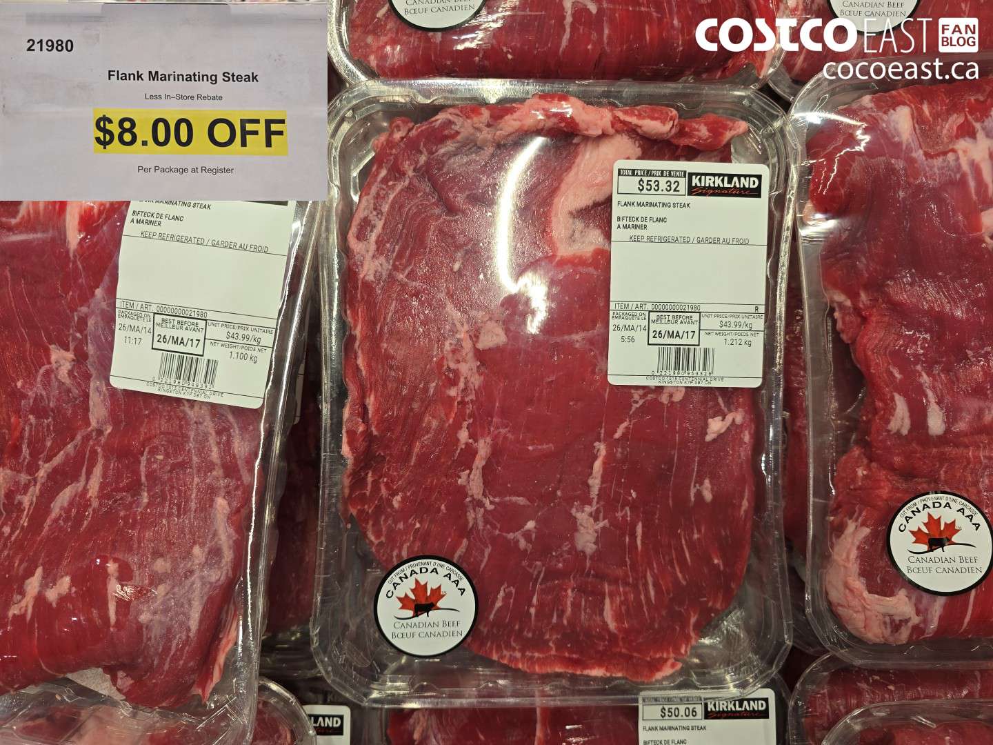 21980 FLANK MARINATING STEAK ($8.00 INSTANT SAVINGS)