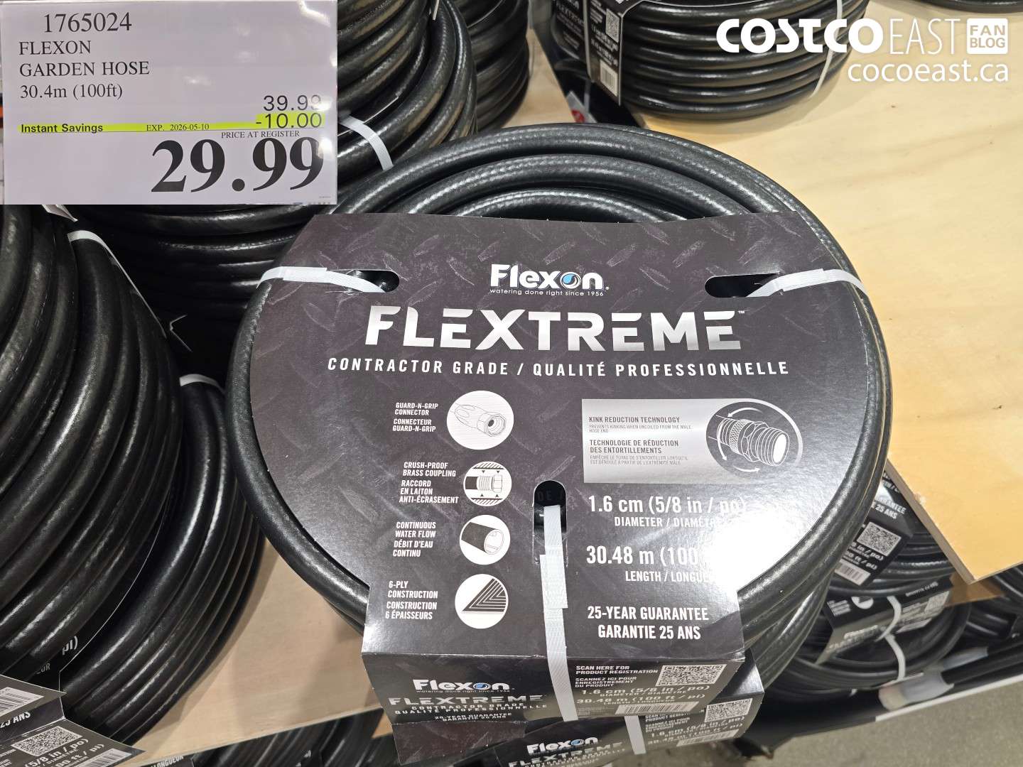 1765024 FLEXON GARDEN HOSE 30.4M (100FT) ($10.00 INSTANT SAVINGS EXPIRES ON 2026-05-10) $29.99