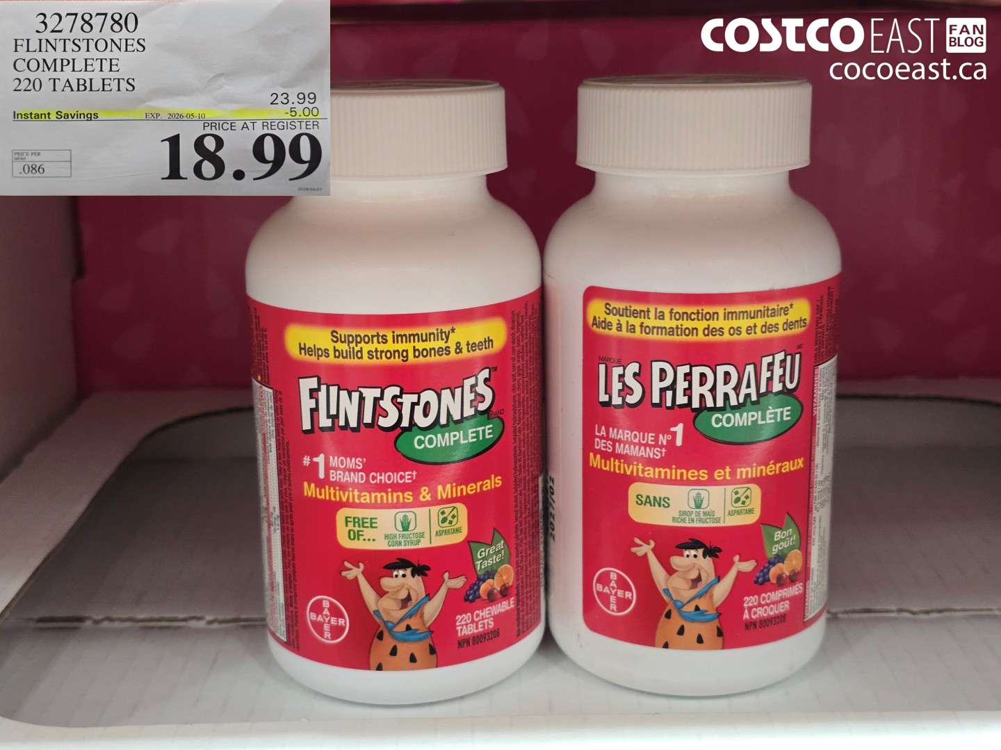 3278780 FLINTSTONES COMPLETE 220 TABLETS ($5.00 INSTANT SAVINGS EXPIRES ON 2026-05-10) $18.99