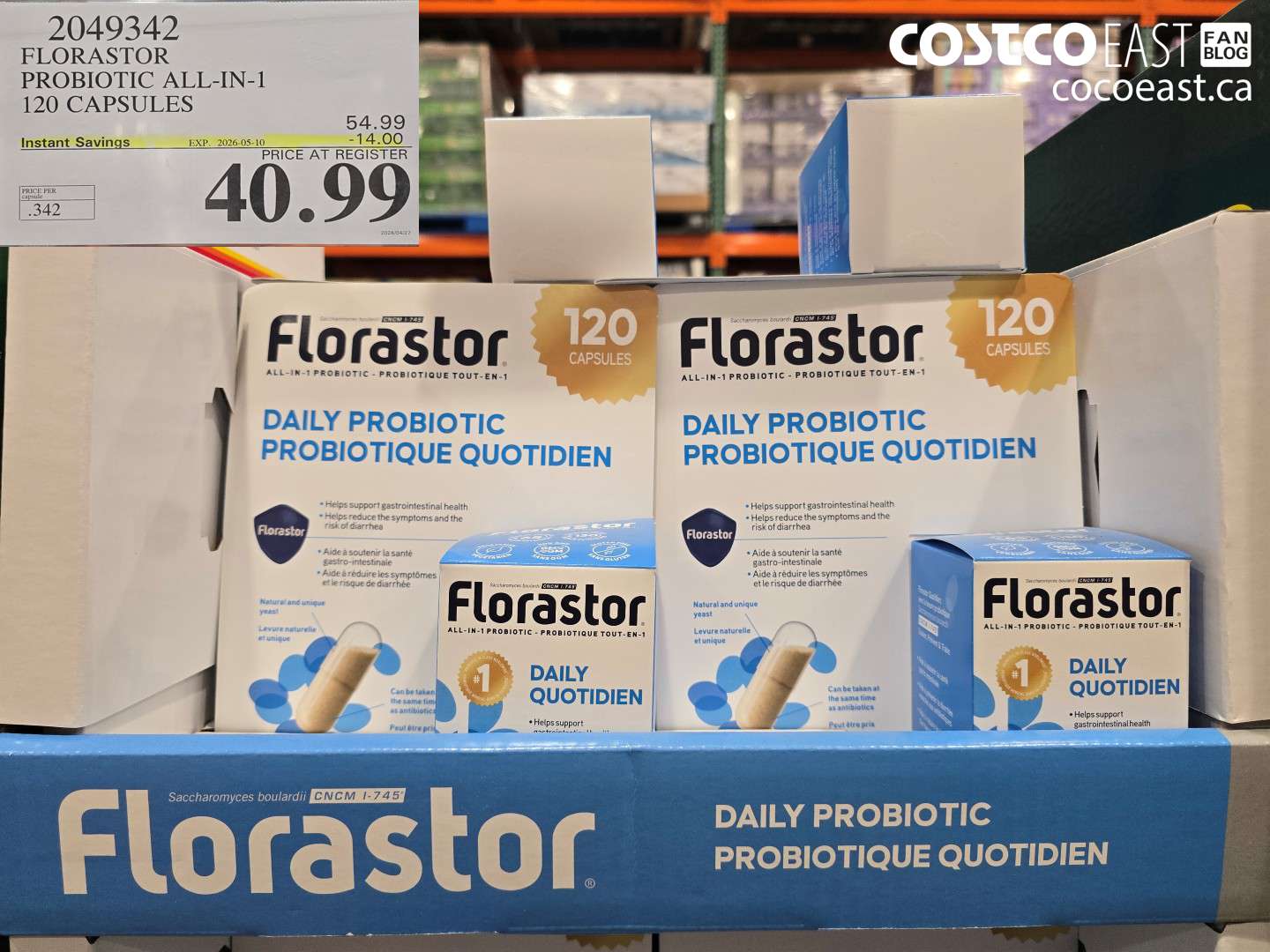 2049342 FLORASTOR PROBIOTIC ALL-IN-1 120 CAPSULES ($14.00 INSTANT SAVINGS EXPIRES ON 2026-05-10) $40.99