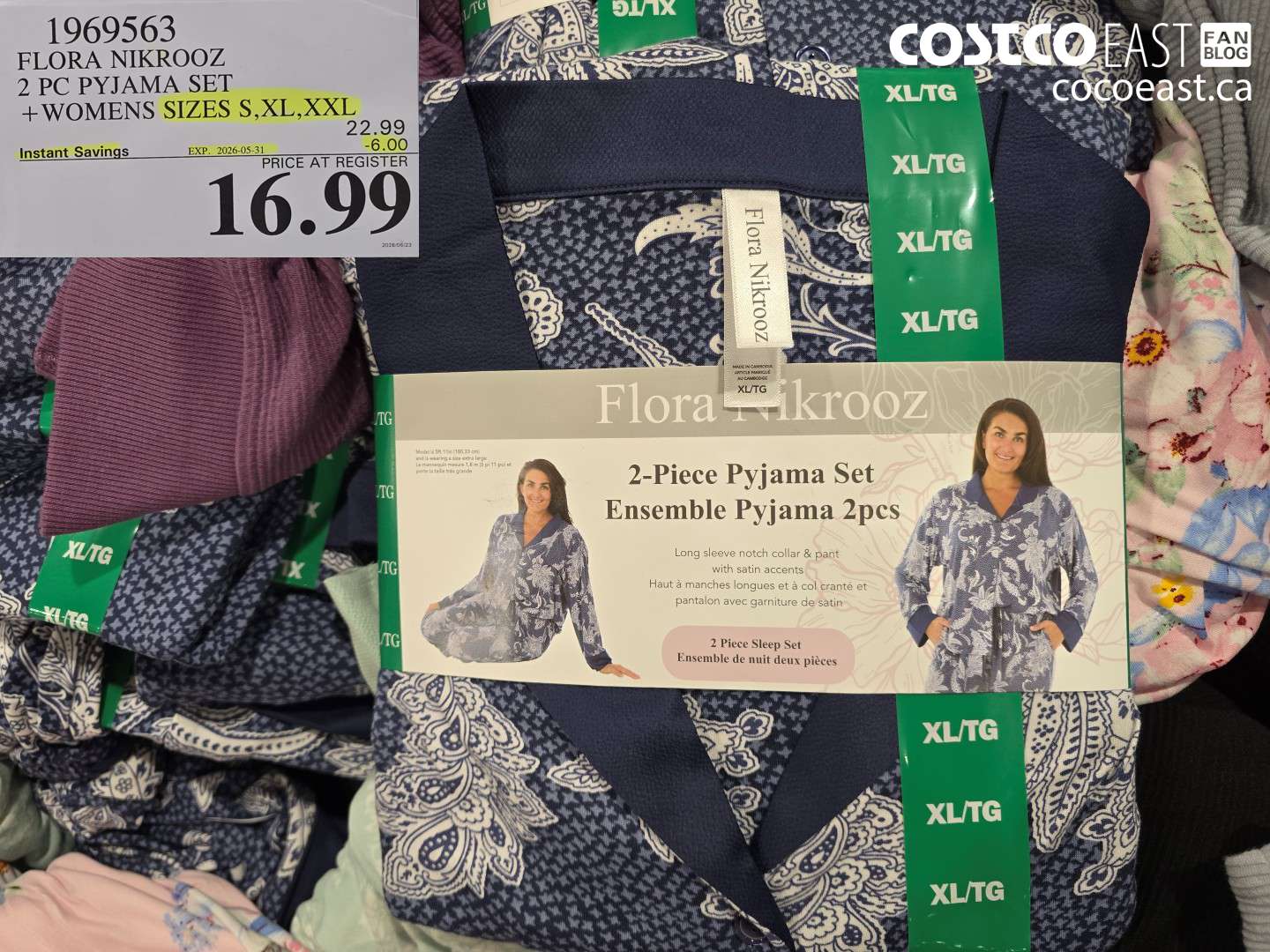 1969563 FLORA NIKROOZ 2 PC PYJAMA SET WOMENS SIZES S, XL, XXL ($6.00 INSTANT SAVINGS EXPIRES ON 2026-05-31) $16.99