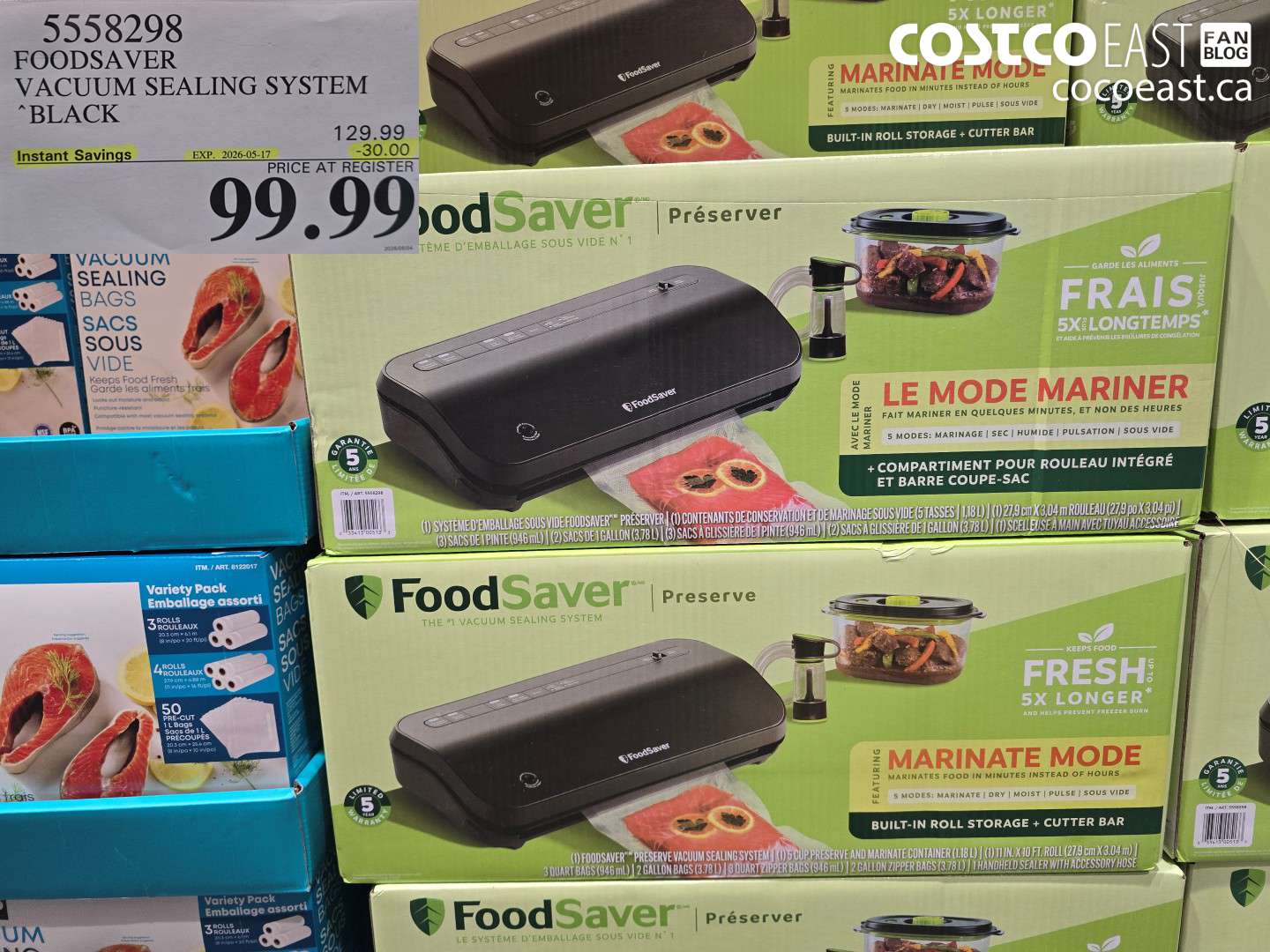 5558298 FOODSAVER VACUUM SEALING SYSTEM BLACK ($30.00 INSTANT SAVINGS EXPIRES ON 2026-05-17) $99.99