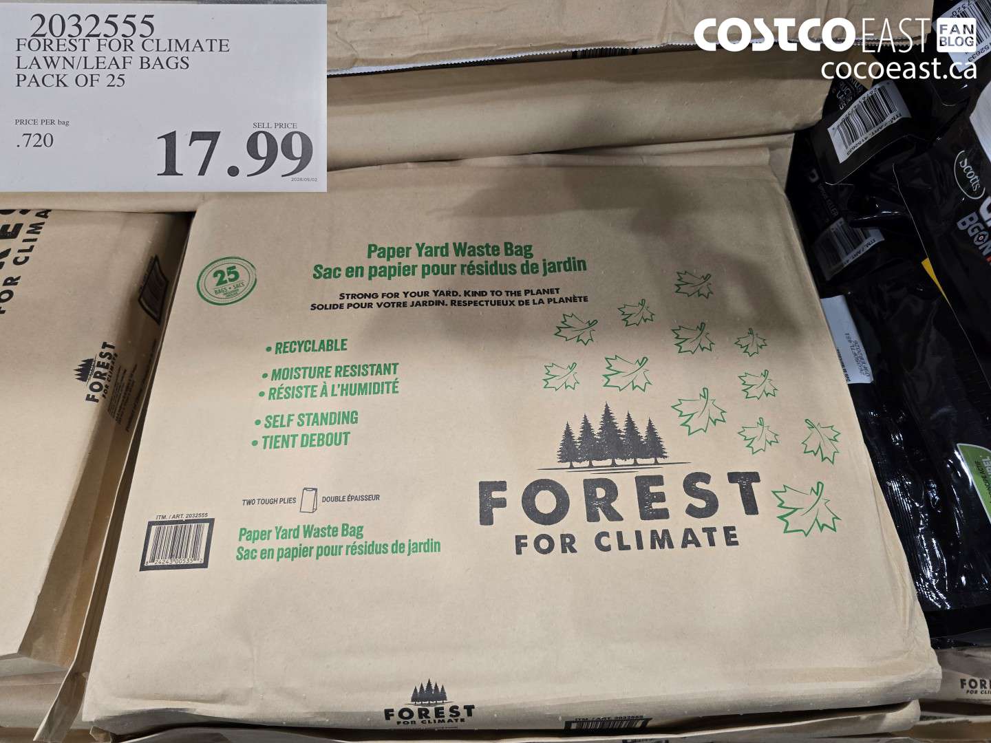 2032555 FOREST FOR CLIMATE LAWN/LEAF BAGS PACK OF 25 $17.99
