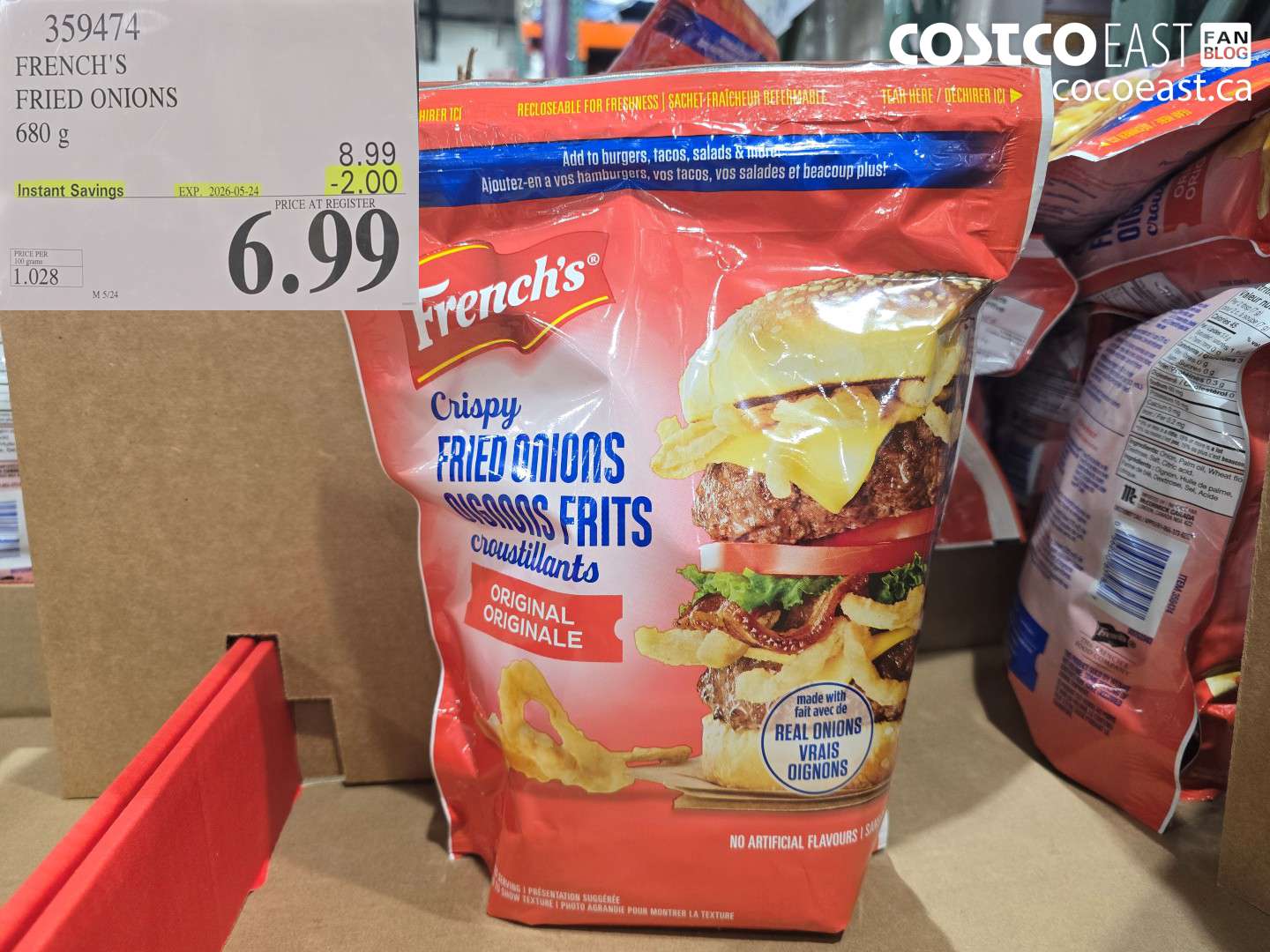 359474 FRENCH'S FRIED ONIONS 680 G ($2.00 INSTANT SAVINGS EXPIRES ON 2026-05-24) $6.99