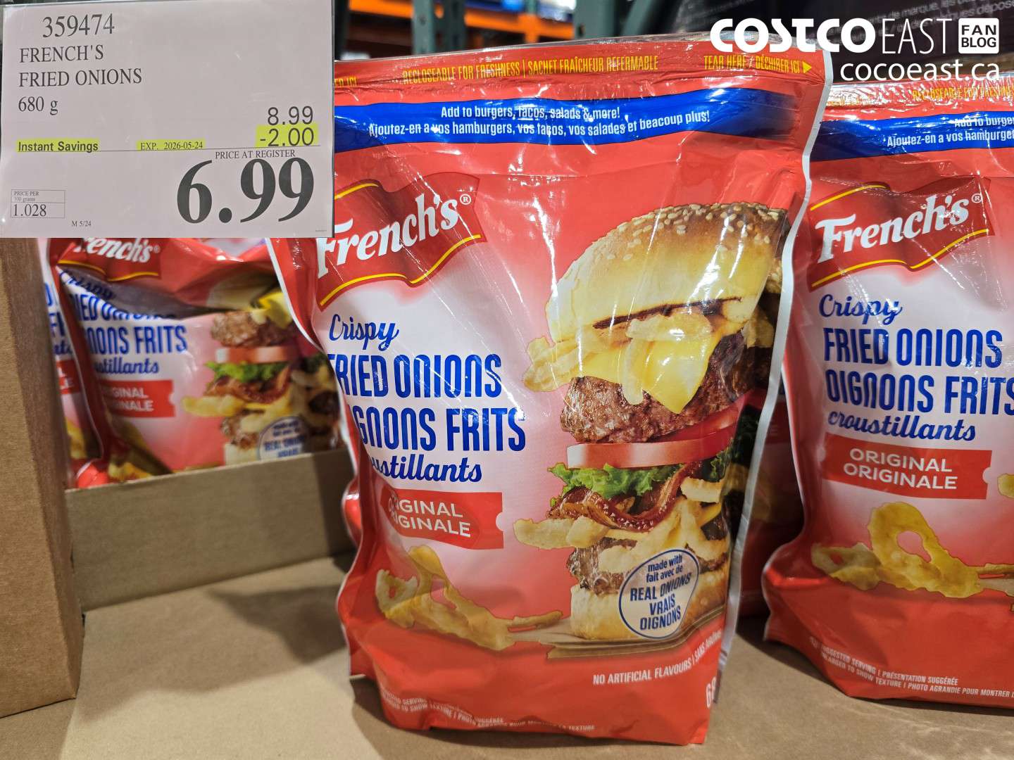 359474 FRENCH'S FRIED ONIONS 680 G ($2.00 INSTANT SAVINGS EXPIRES ON 2026-05-24) $6.99